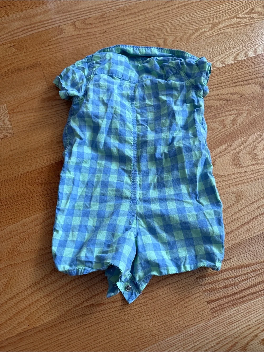 GAP Blue & Green Gingham Short Romper